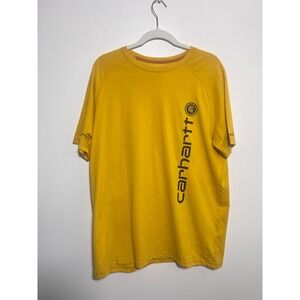 Carhartt Force‎ Mens Yellow Graphic Logo Short Sleeve T-Shirt Workwear Tee